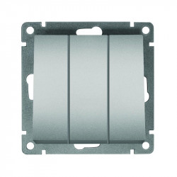 Выключатель 3-кл. СП Афина 10А IP20 механизм серебр. Universal A0043-S