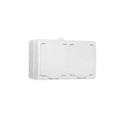 Блок розеток 2-м ОП с заземл. IP54 Аллегро защ. шторки с крышкой бел. UNIVersal 5562951