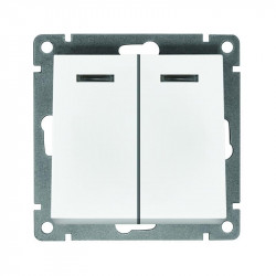 Выключатель 2-кл. СП Афина 10А IP20 с подсветкой механизм бел. Universal A0123