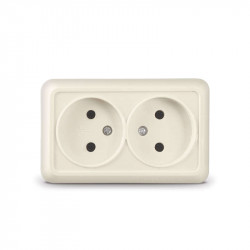 Розетка 2-м ОП Олимп 16А IP20 без заземл. сл. кость UNIVersal Б-О0102