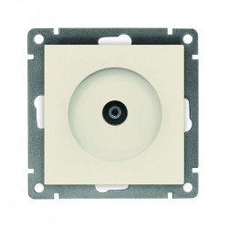 Розетка телевизионная TV 1-м СП Афина механизм сл. кость (ivory) Universal A0027-I