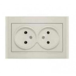 Розетка 2-м СП Бриллиант 16А IP20 без заземл. сл. кость UNIVersal 7948738