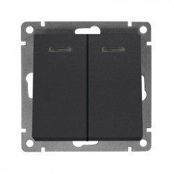 Выключатель 2-кл. СП Афина 10А IP20 с подсветкой механизм графит Universal A0123-Gr