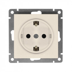 Розетка 1-м СП Афина 16А IP20 с заземл. механизм сл. кость (ivory) Universal A0028-I