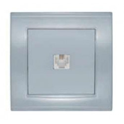 Розетка телефонная 1-м СП Бриллиант серебр. UNIVersal 7949810