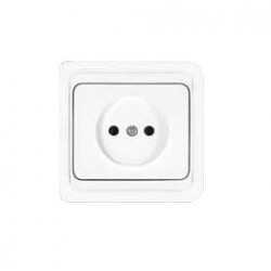 Розетка 1-м СП Валери 16А IP20 без заземл. бел. UNIVersal В0022