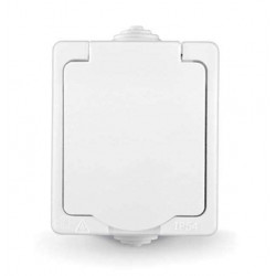 Розетка 1-м ОП Аллегро 16А с защ. крышкой защ. шторки с заземл. IP54 бел. UNIVersal 5563286
