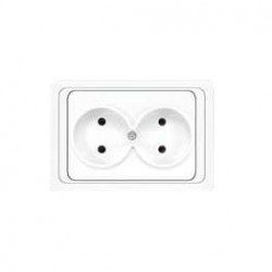 Розетка 2-м СП Валери 16А IP20 без заземл. бел. UNIVersal В0102