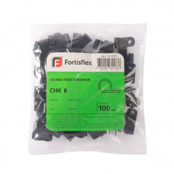 103929 Скоба пластиковая СНК 6 (черн) (100шт) (Fortisflex)