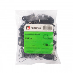103930 Скоба пластиковая СНК 9 (черн) (100шт) (Fortisflex)