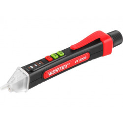 Бесконтактный индикатор напряжения WORTEX VT 2209 12-1000 В, световая и звуковая индикация (Встроенный фонарь и лазерная указка, батарейки в комплекте 1323796