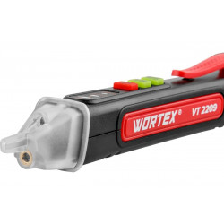 Бесконтактный индикатор напряжения WORTEX VT 2209 12-1000 В, световая и звуковая индикация (Встроенный фонарь и лазерная указка, батарейки в комплекте 1323796