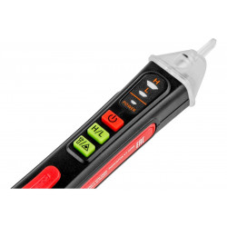 Бесконтактный индикатор напряжения WORTEX VT 2209 12-1000 В, световая и звуковая индикация (Встроенный фонарь и лазерная указка, батарейки в комплекте 1323796