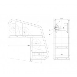 РКУЛ-140/400 Ролик кабельный угловой на кромку люка Энергомаш 12444-400140