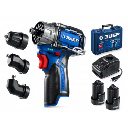 DB-125-22 Дрель-шуруповерт ЗУБР КОМБИ #3, 12 В, 45 Н·м, 2 АКБ тип Т7 (2 А·ч), BRUSHLESS, кейс, Профессионал