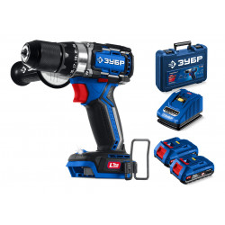 DB-70-22 Бесщеточная дрель-шуруповерт ЗУБР 20 В, 70 Н·м, 2 АКБ LMS (2 А·ч), ПРОФЕССИОНАЛ, кейс