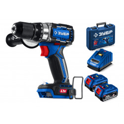 DB-70-42 Бесщеточная дрель-шуруповерт ЗУБР, 20 В, 70 Н·м, 2 АКБ LMS (4 А·ч), ПРОФЕССИОНАЛ, кейс