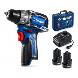 DB-121-22 Дрель-шуруповерт ЗУБР КОМПАКТ #3, 12 В, 45 Н·м, 2 АКБ тип Т7 (2 А·ч), BRUSHLESS, кейс, Профессионал