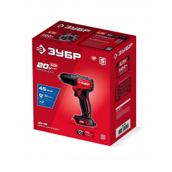Бесщеточная дрель-шуруповерт ДБ-45 ЗУБР 20 В, 45 Н·м, без АКБ (LMS)