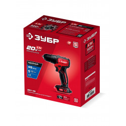 ДБУ-45 Бесщеточная ударная дрель-шуруповерт ЗУБР 20 В, 45 Н·м, без АКБ (LMS)