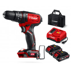 ДШУ-40-22 Ударная дрель-шуруповерт, сумка ЗУБР 20 В, 40 Н·м, 2 АКБ LMS (2 А·ч)