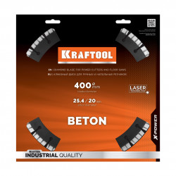 36686-400_z01 Алмазный диск KRAFTOOL BETON 400 мм (25.4/20 мм, 12х3.6 мм)