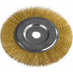 35122-200 Щетка дисковая для УШМ STAYER PROFESSIONAL, витая стальная латунированная проволока 0,3мм, 200ммх22мм