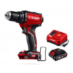 Бесщеточная дрель-шуруповерт ЗУБР 20 В, 65 Н·м, 1 АКБ LMS (2 А·ч), ДБ-65-21