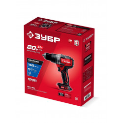 Бесщеточная ударная дрель-шуруповерт ЗУБР 20 В, 165 Н·м, без АКБ (LMS), ДБУ-165