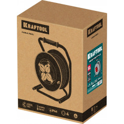Силовой удлинитель на стальной катушке KRAFTOOL КГ 3х2.5 50м 4000Вт IP44, HEAVY DUTY 55086-50_z01