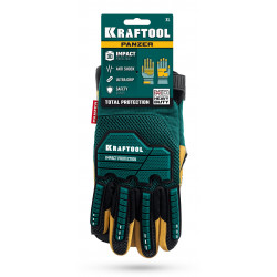 Перчатки KRAFTOOL PANZER р.XL (10), профессиональные комбинированные, виброзащита, увеличенные противоударные накладки 11298-XL