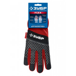 Перчатки ЗУБР FLEX р.XL (10), красные, профессиональные комбинированные, работа с сенсорными экранами, Профессионал 11479-XL