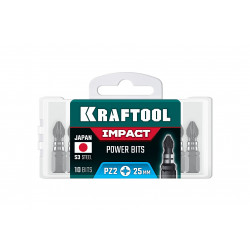 Ударные биты KRAFTOOL Impact PZ 2, 25 мм, 10 шт, 26193-2-25-S10