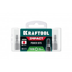 Ударные биты KRAFTOOL Impact TX 20, 25 мм, 10 шт, 26195-20-25-S10