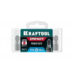 Ударные биты KRAFTOOL Impact PZ 3, 25 мм, 10 шт, 26193-3-25-S10