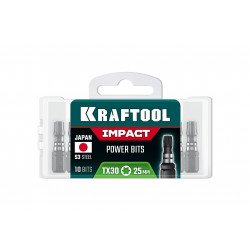 Ударные биты KRAFTOOL Impact TX 30, 25 мм, 10 шт, 26195-30-25-S10