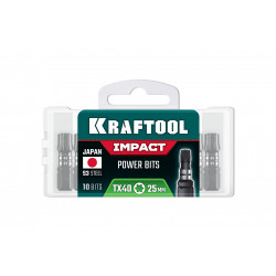 Ударные биты KRAFTOOL Impact TX 40, 25 мм, 10 шт, 26195-40-25-S10