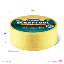 Малярная лента KRAFTOOL #500 Flex 38 мм х 30 м, для изогнутых линий, 12105-38