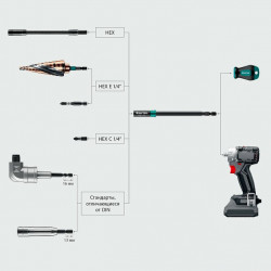 Быстросъемный ударный адаптер для шуруповертов KRAFTOOL SLIM & LOCK, 140 мм, 26783-150