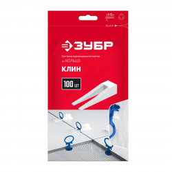 Система выравнивания плитки ЗУБР КОЛЬЦО, клин 100 шт, 3387-100
