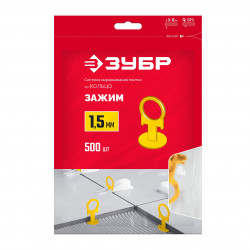 Система выравнивания плитки ЗУБР КОЛЬЦО, 1,5 мм, зажим, 500 шт, 33860-500