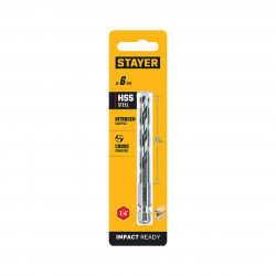 29603-6 STAYER НЕХ-1/4″, d 6.0 х 116 мм, сверло по металлу для винтовёртов и шуруповертов IMPACT READY (29603-6)