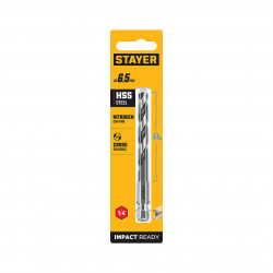 29603-6.5 STAYER НЕХ-1/4″, d 6.5 х 124 мм, сверло по металлу для винтовёртов и шуруповертов IMPACT READY (29603-6.5)