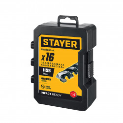 29603-H16 STAYER НЕХ-1/4″, 16 шт, набор сверл по металлу для винтовёртов и шуруповертов IMPACT READY (29603-H16)