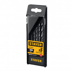 29603-H5 STAYER НЕХ-1/4″, 5 шт, набор сверл по металлу для винтовёртов и шуруповертов IMPACT READY (29603-H5)