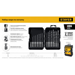 29603-H8 STAYER НЕХ-1/4″, 8 шт, набор сверл по металлу для винтовёртов и шуруповертов IMPACT READY (29603-H8)