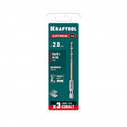 29652-2 KRAFTOOL НЕХ-1/4″, d 2,0 х 60 мм, сверло по металлу для винтовёртов и шуруповертов IMPACT READY (29652-2)