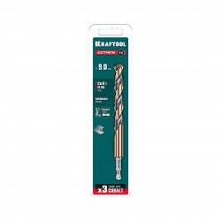 29652-9 KRAFTOOL НЕХ-1/4″, d 9.0 х 125 мм, сверло по металлу для винтовёртов и шуруповертов IMPACT READY (29652-9)