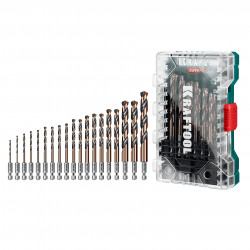 29652-H19 KRAFTOOL НЕХ-1/4″, 19 шт, набор сверл по металлу для винтовёртов и шуруповертов IMPACT READY (29652-H19)