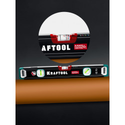 Сверхпрочный уровень KRAFTOOL A-RATE CONTROL, 400 мм, точность 0.3 мм/м, с инновационным зеркальным глазком, 34986-40